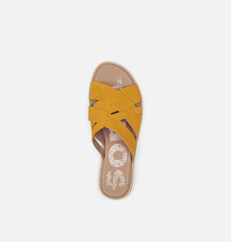 Womens Slides Yellow - Sorel Ella™ Sandal - 651329-QVO